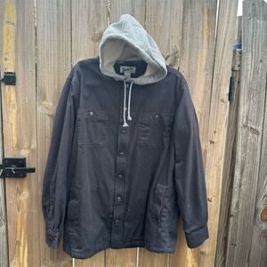 Duluth Trading Co Men's Quilted Hooded Jacket Gray Plaid Size L